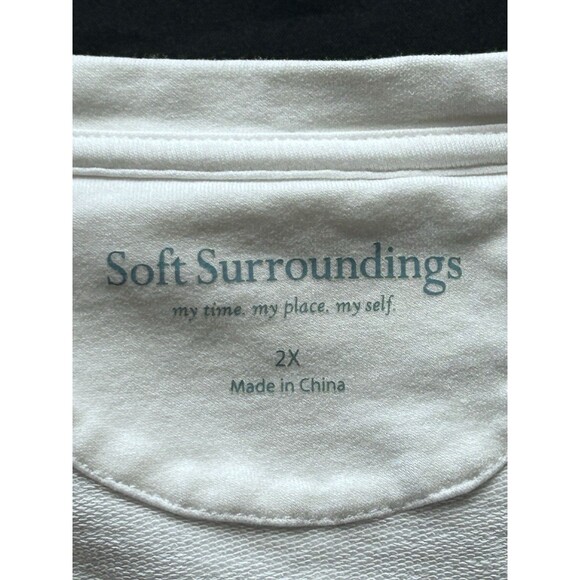 Soft Surroundings Womens 2X Cold Shoulder Long Sleeve White Soft Top - Picture 5 of 8